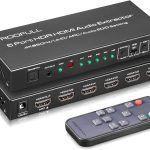 Switch HDMI 5x1 con salida Optical Toslink SPDIF & RCA L/R 1080P 4