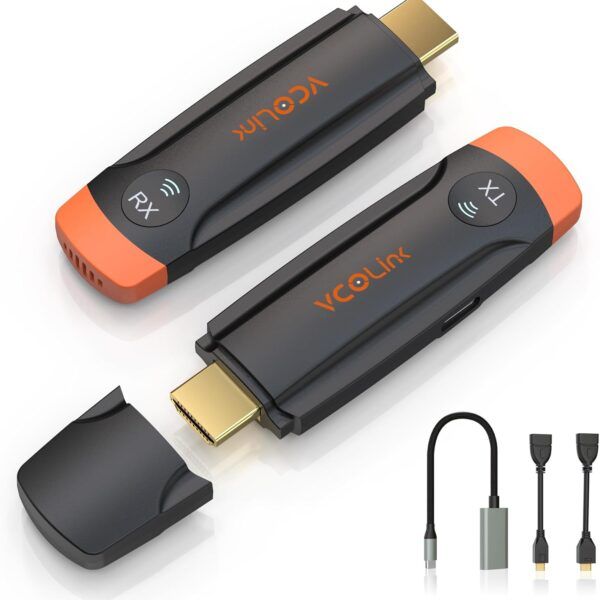 Transmisor y receptor VCOLink HDMI inalámbrico,2.4G/5G para transmitir video y audio a monitor desde computadora portátil/PC/TV Box/proyector