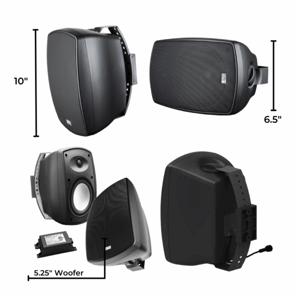 OSD Audio 6.5" Parlante Inalámbrico Bluetooth Architectural Stereo Par Negro BTP650