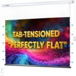 Pantalla de proyector gris ARL motorizada tensionada 120 pulgadas para cine en casa formato 16:9