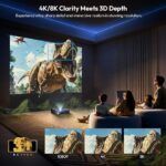 Pantalla ALR 120 ¨ proyector ultra tiro corto, 85% de rechazo de luz de techo ambiental 4K/8K UHD, 3D activo, marco fijo 16:9 - Imagen 11