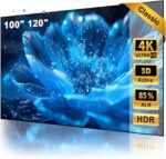 Pantalla ALR 120 ¨ proyector ultra tiro corto, 85% de rechazo de luz de techo ambiental 4K/8K UHD, 3D activo, marco fijo 16:9