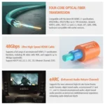 Cable HDMI de fibra óptica 8K 48 Gbps 8K60Hz 4K120Hz HDR dinámico eARC HDCP2.2/2.3 15 Metros - Imagen 5